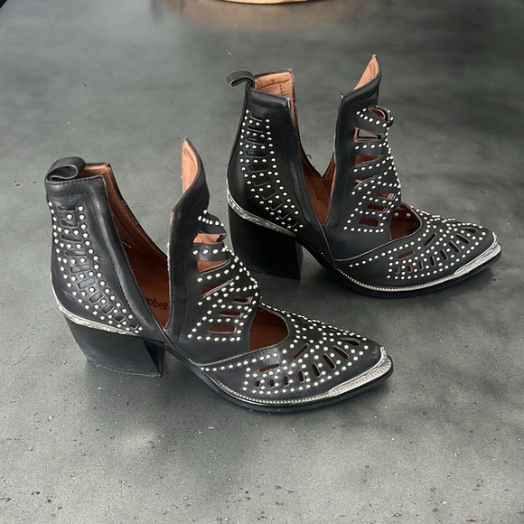 Jeffrey Campbell Studded Cutout Leather Booties - Picture 3 of 6